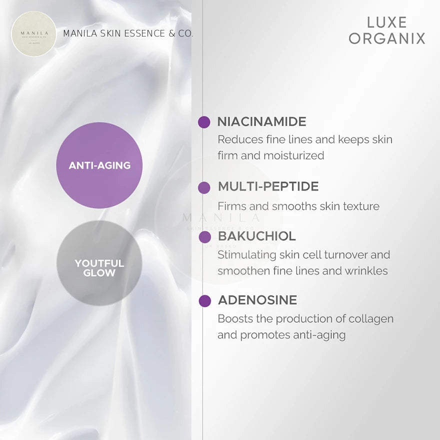 Luxe Organix Retinol + Bakuchiol Overnight Radiant Glow Botox Lifting Moisturizer 50g