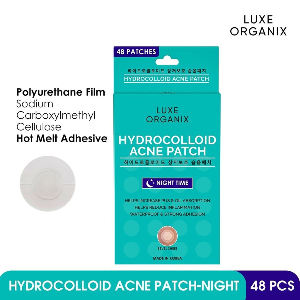 Hydrocolloid Acne Spot Patch Night by Luxe Organix – front of product