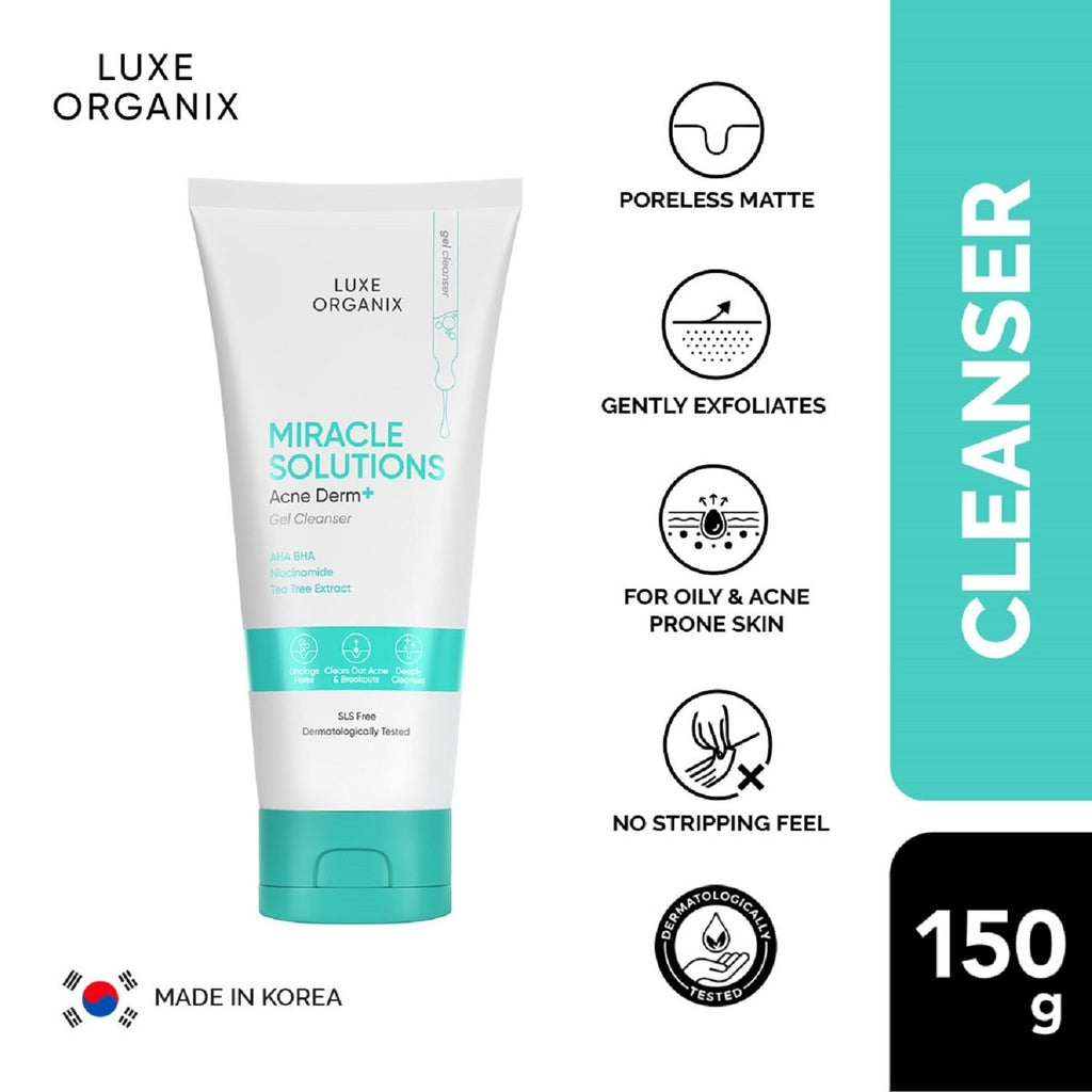 Acne Derm+ Gel Cleanser by Luxe Organix – front of product
