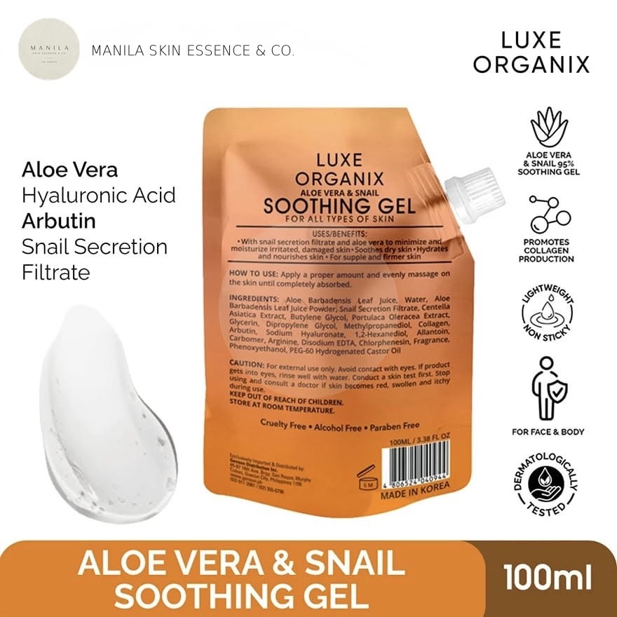 Luxe Organix Aloe Vera & Snail Soothing Gel 100ml