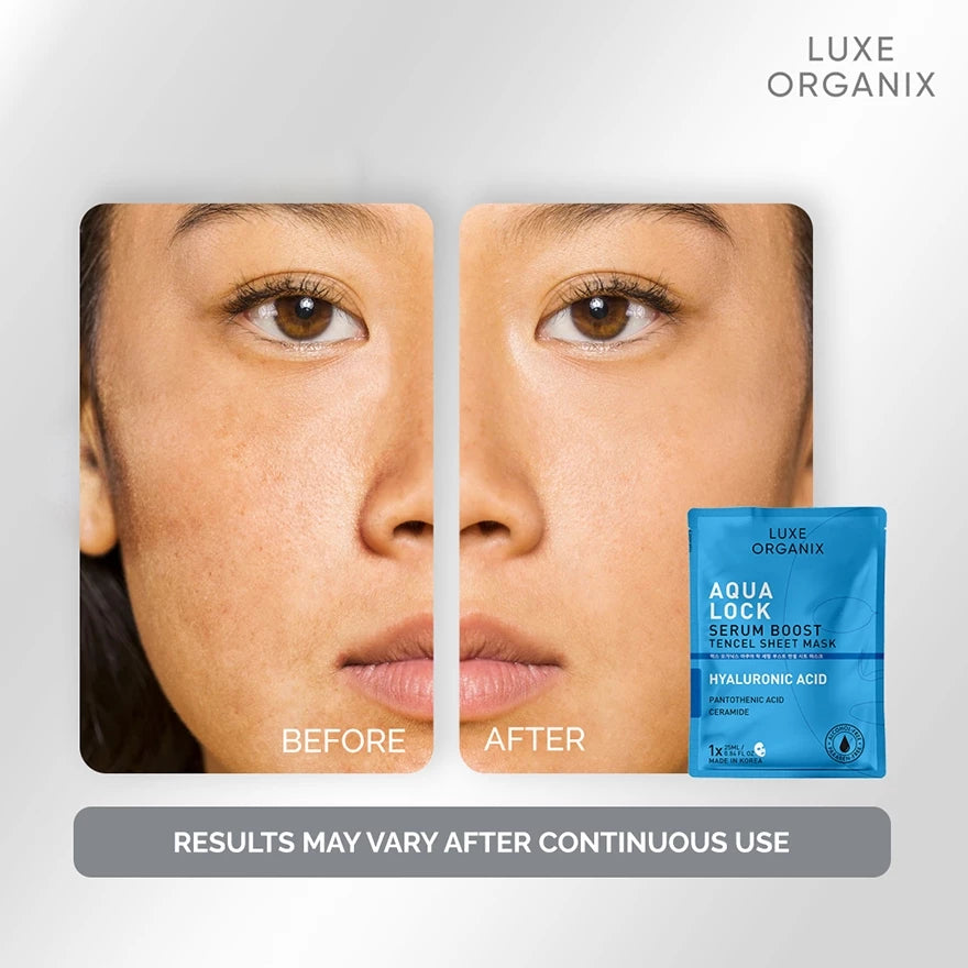 Luxe Organix Aqua Lock Serum Boost Sheet Mask 25ml