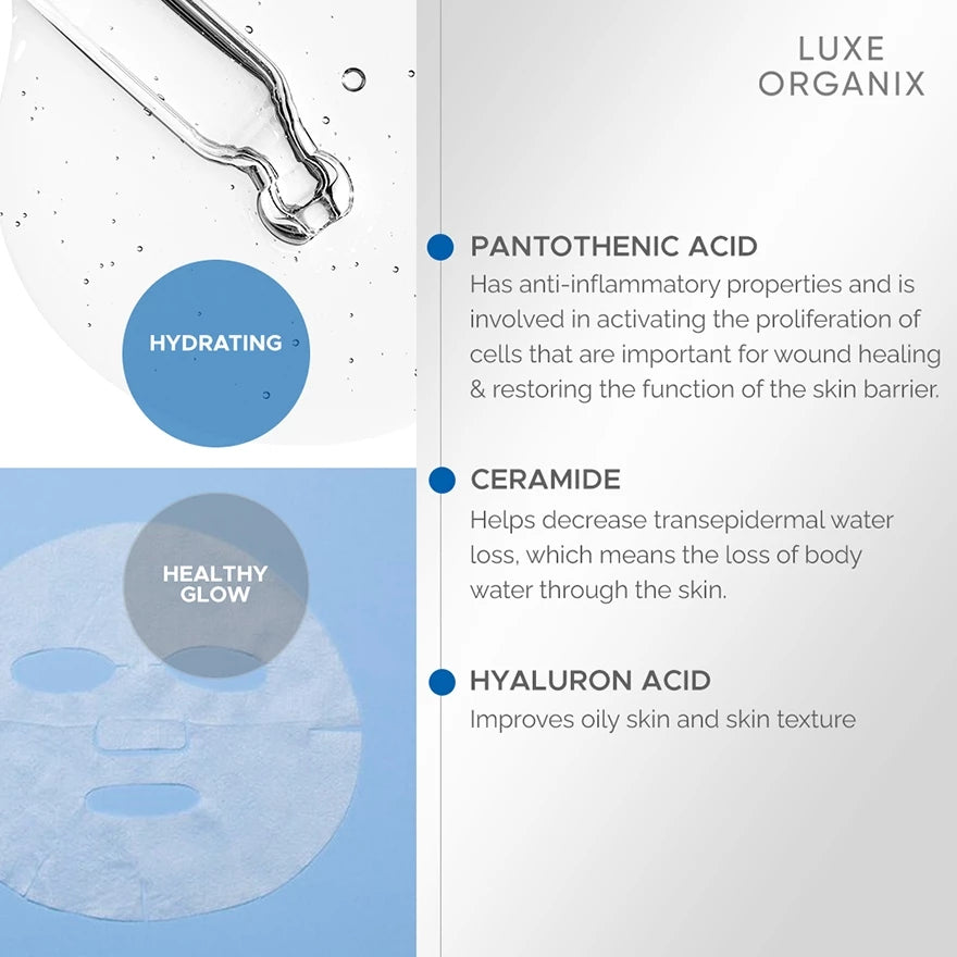 Luxe Organix Aqua Lock Serum Boost Sheet Mask 25ml