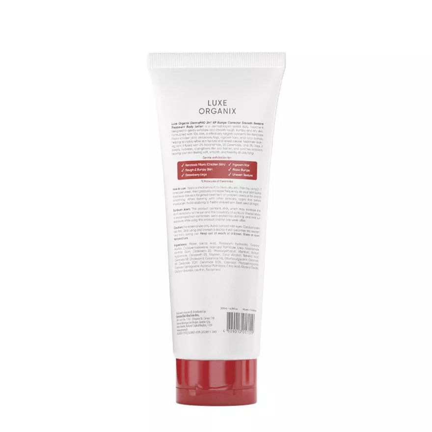 Luxe Organix DermaPRO 2 in 1 KP Bumps Corrector Smooth Restore Treatment Body Lotion AHA 10% 200ml