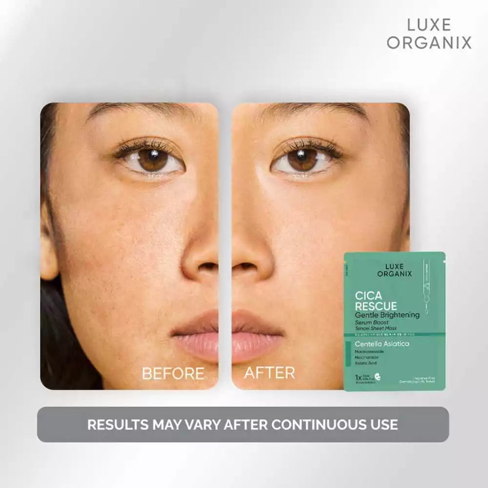 Luxe Organix Cica Brightening Repair Serum Boost Sheet Mask 25ml