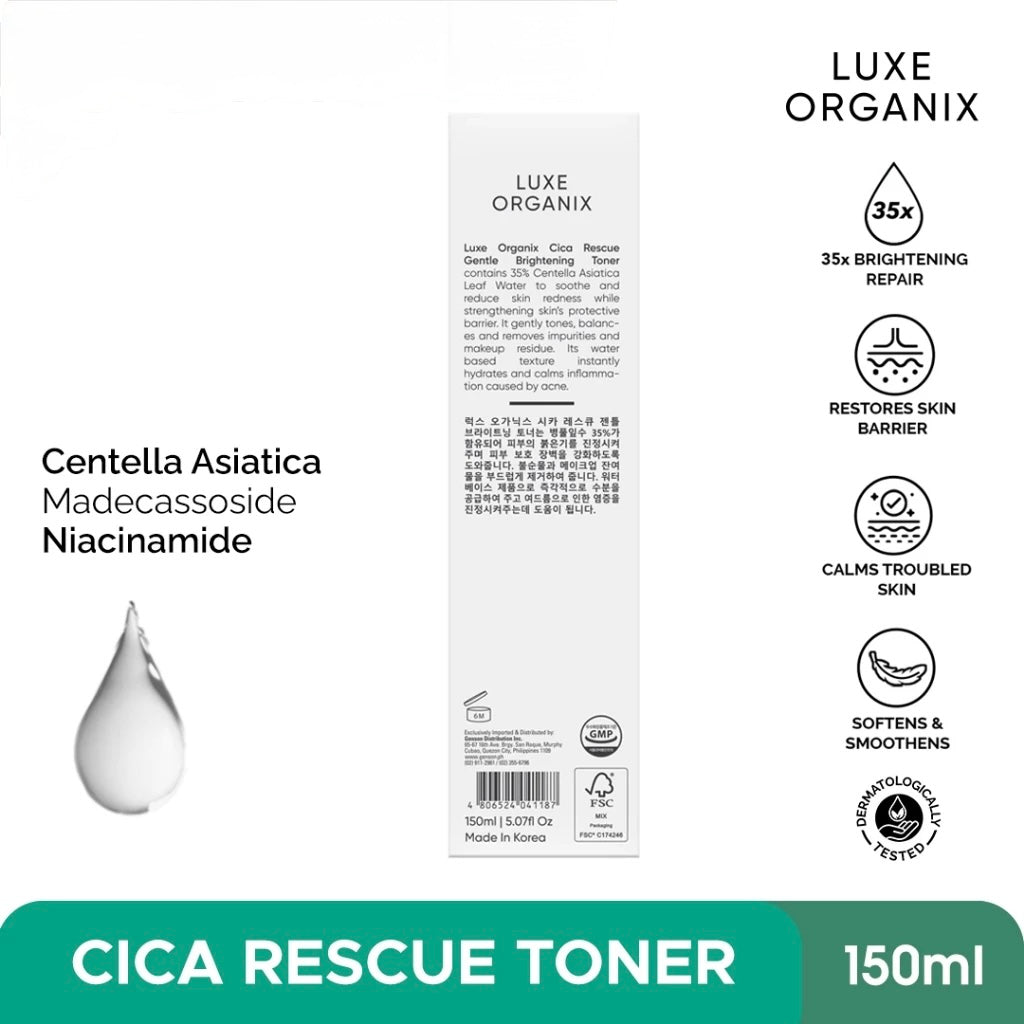 Luxe Organix Cica Rescue Gentle Brightening Toner 150ml