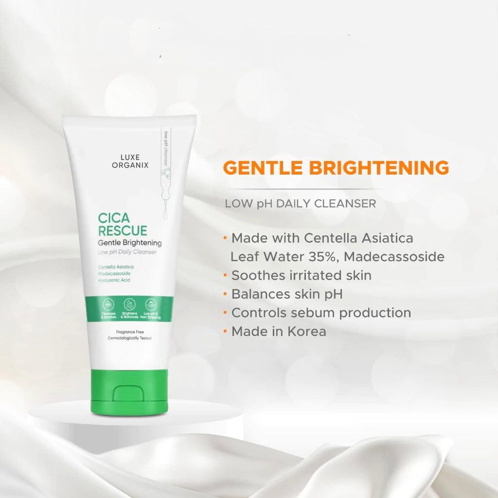 Luxe Organix Cica Rescue Gentle Brightening Cleanser 150g