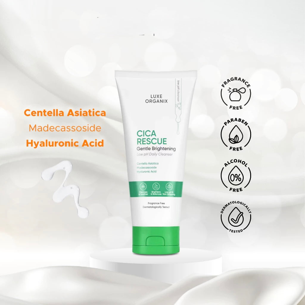 Luxe Organix Cica Rescue Gentle Brightening Cleanser 150g