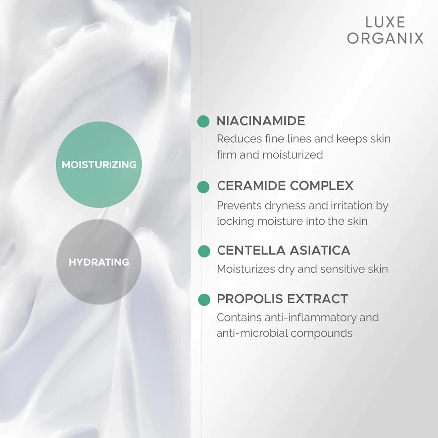Luxe Organix Cica Rescue Gentle Brightening Derma Relief Moisturizer 50g