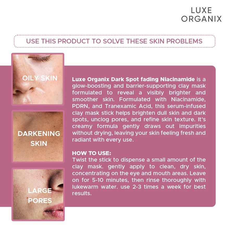 Luxe Organix Dark Fading Spot Niacinamide Clay Mask 52g