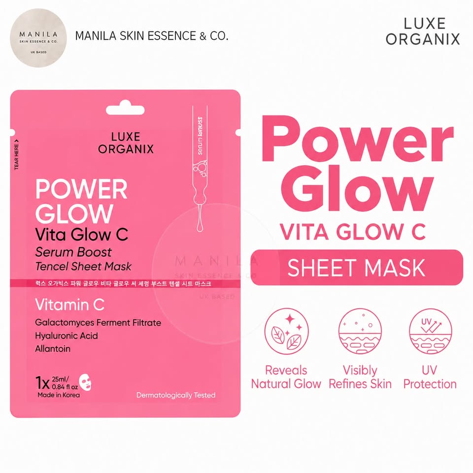Luxe Organix  Power Glow Serum Boost Sheet Mask 25ml