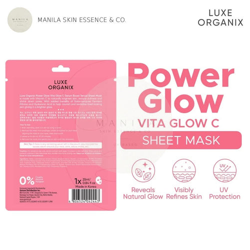 Luxe Organix  Power Glow Serum Boost Sheet Mask 25ml