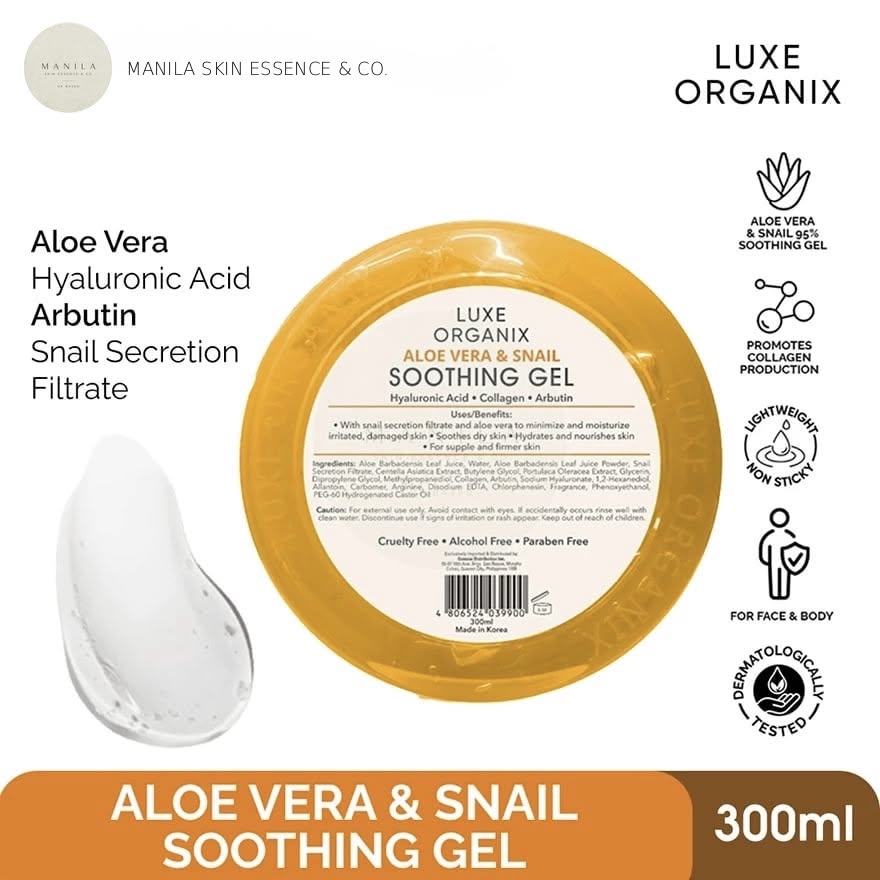 Luxe Organix Aloe Vera & Snail Soothing Gel 300ml