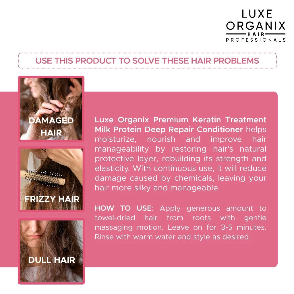 Luxe Organix Premium Keratin Treatment Milk Protein 250ML
