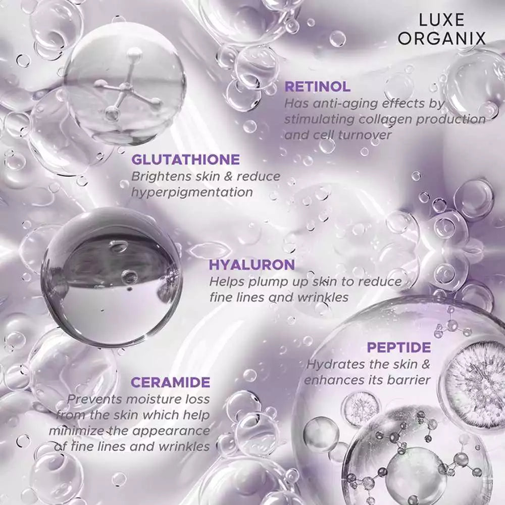 Luxe Organix Retinol + Gluta Youthful Radiance Whitening Serum Lotion 350ml