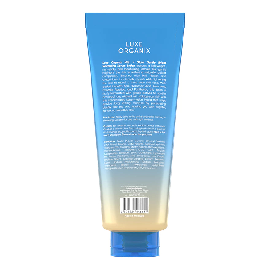 Luxe Organix Milk + Gluta Gentle Bright Whitening Serum Lotion 350ml