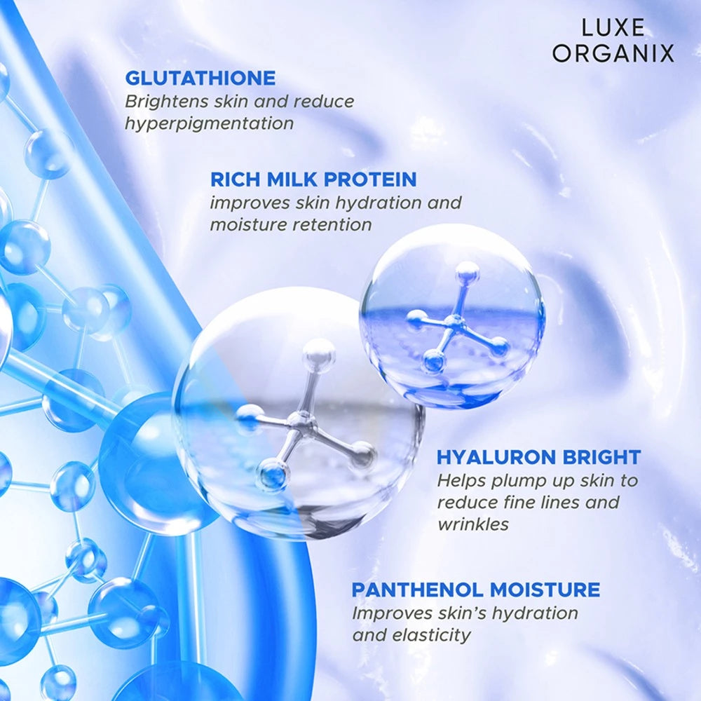 Luxe Organix Milk + Gluta Gentle Bright Whitening Serum Lotion 350ml