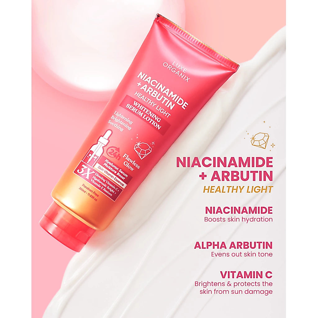 Luxe Organix Niacinamide + Arbutin Healthy Light Whitening Serum Lotion 350ml