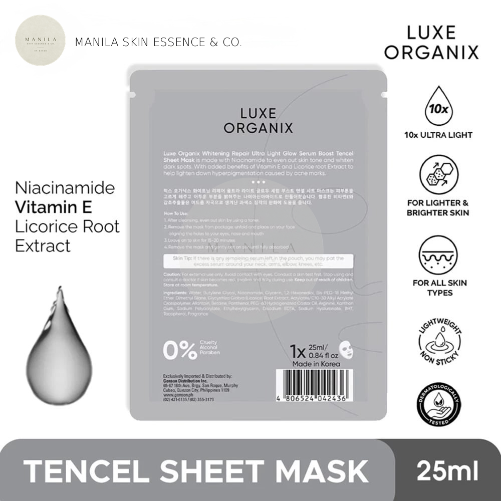 Luxe Organix Whitening Repair Serum Boost Sheet Mask 25ml