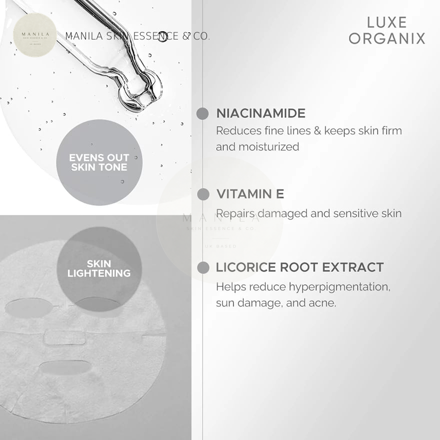 Luxe Organix Whitening Repair Serum Boost Sheet Mask 25ml