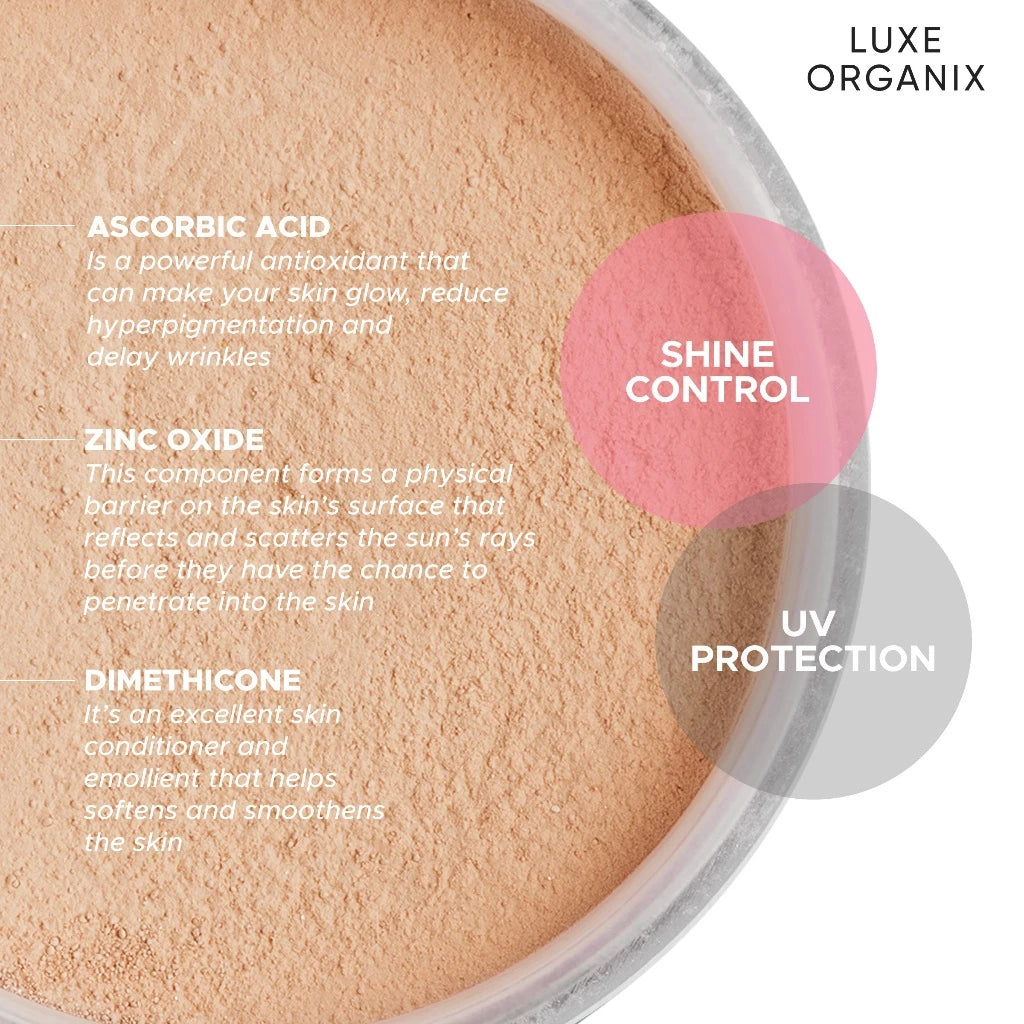 Luxe Organix 24H Zero Sebum Instant Pore Blurring Weightless Matte Powder SPF 50 PA++++ Natural 15g