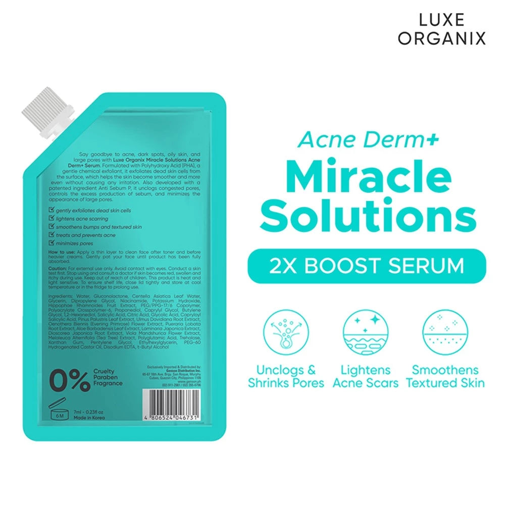 Luxe Organix Miracle Solutions Acne Derm + Serum 7ml