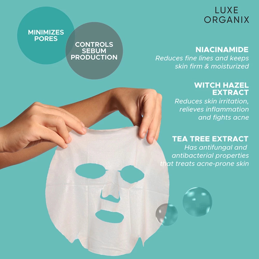 Luxe Organix Miracle Solutions Acne Derm+ Tencel Sheet Mask 25g