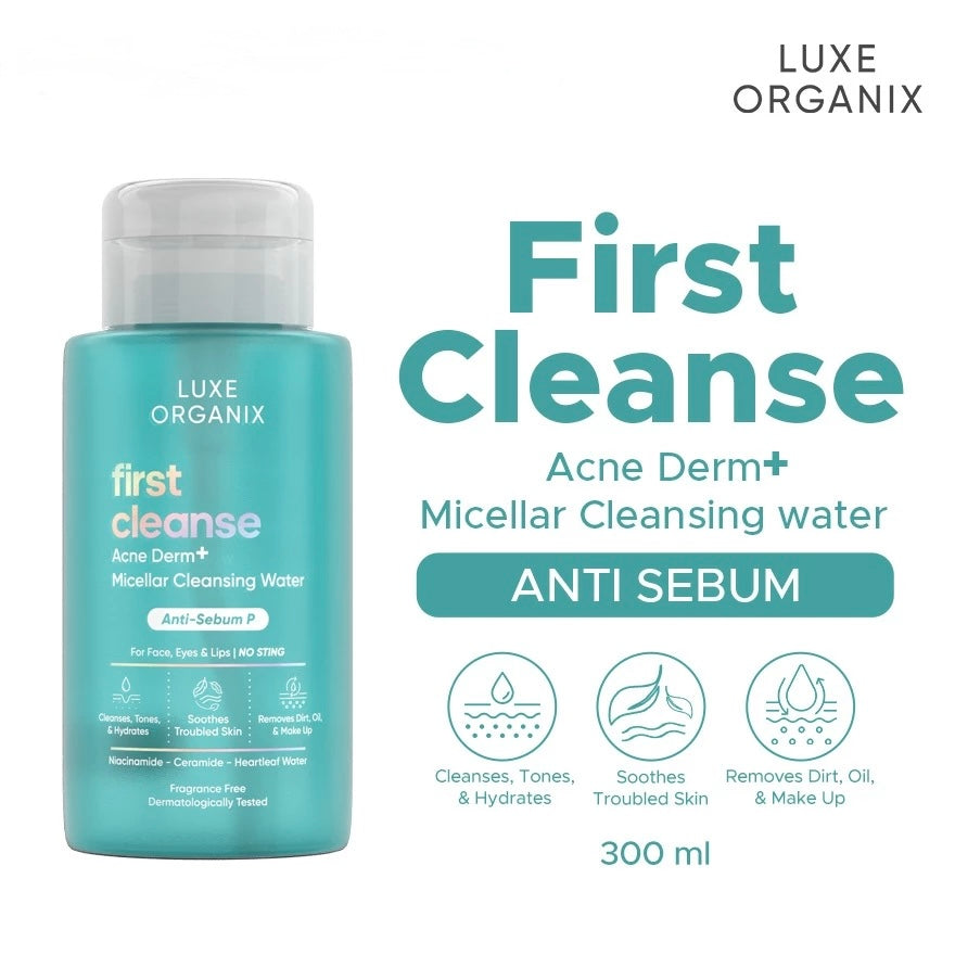 Luxe Organix Miracle Solutions First Cleanse Acne Derm+ Micellar Beauty Water