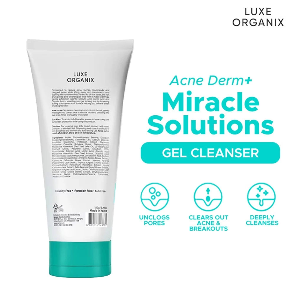 Luxe Organix Aha Bha Miracle Solutions Facial Cleanser 150ml