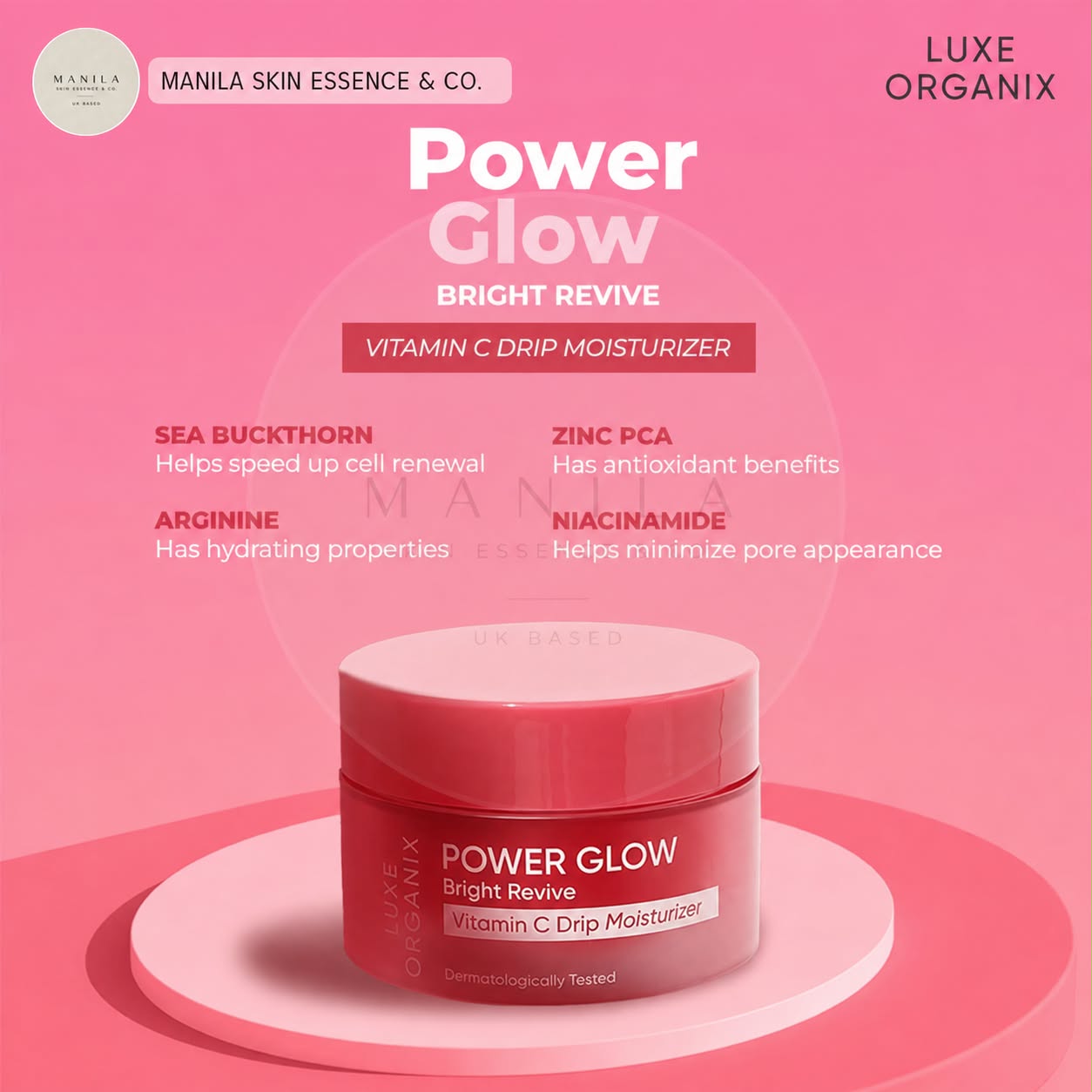 Luxe Organix Power Glow Bright Revive Vitamin C Drip Moisturizer 50g