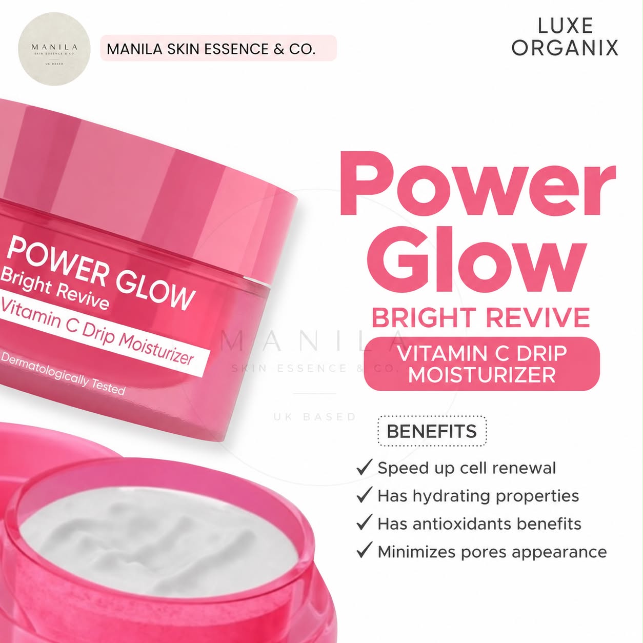 Luxe Organix Power Glow Bright Revive Vitamin C Drip Moisturizer 50g