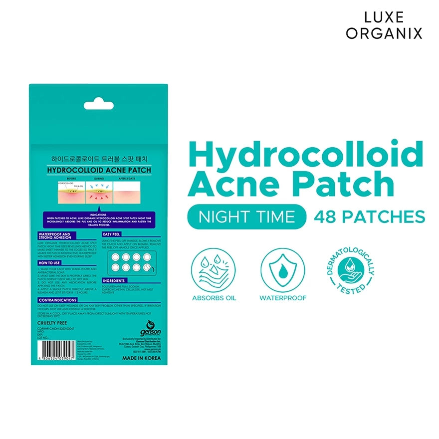 Luxe Organix Hydrocolloid Acne Spot Patch Night