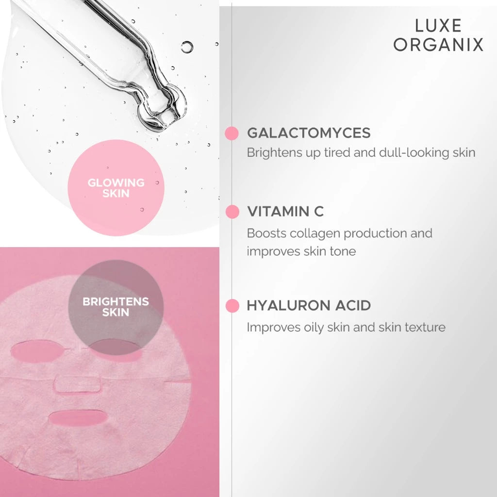 Luxe Organix  Power Glow Serum Boost Sheet Mask 25ml