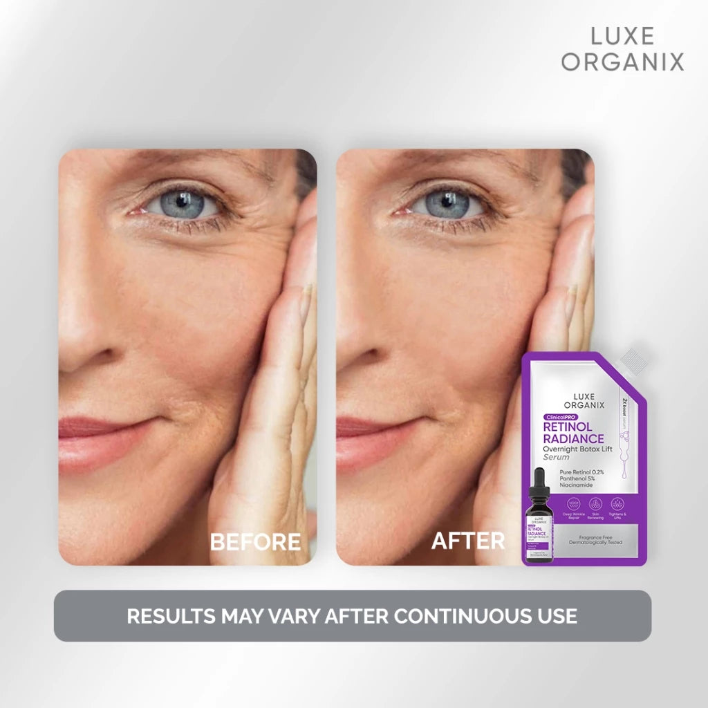 Luxe Organix Clinical Pro Retinol Radiance Overnight Botox Lift Serum 7ml