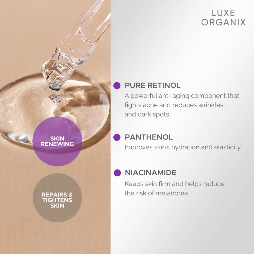 Luxe Organix Clinical Pro Retinol Radiance Overnight Botox Lift Serum 7ml