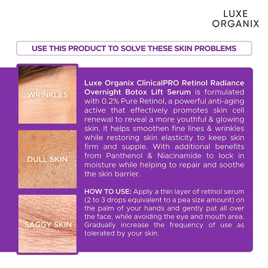 Luxe Organix Clinical Pro Retinol Radiance Serum 30ml