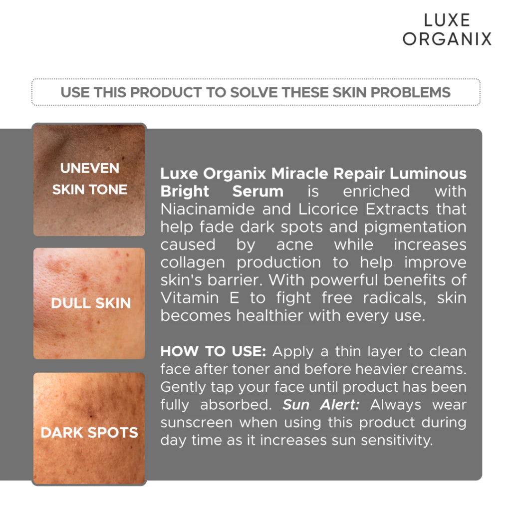 Luxe Organix Miracle Repair Luminous Bright Serum 30ml