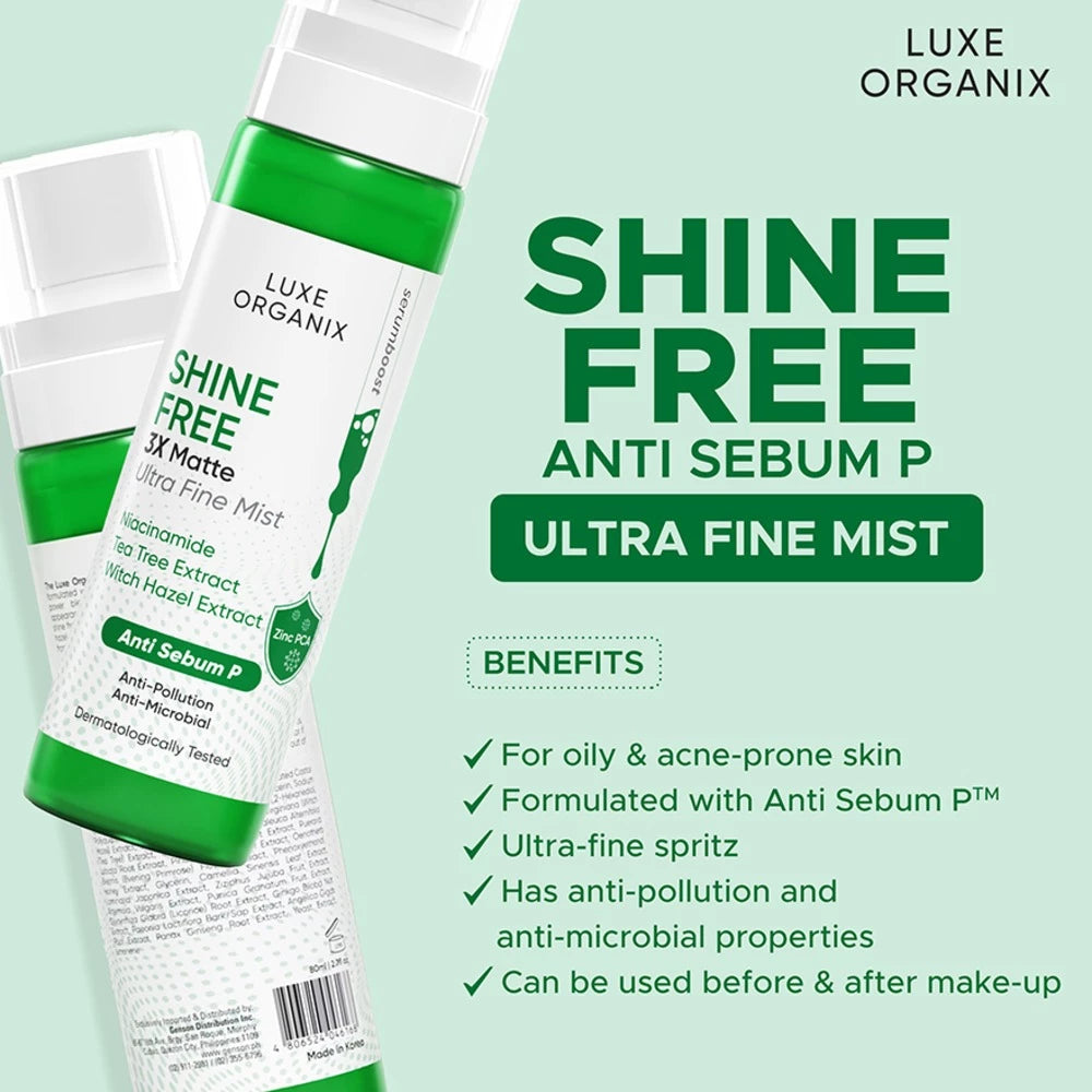 Luxe Organix Shine Free 3x Matte Ultra Fine Mist 80ml