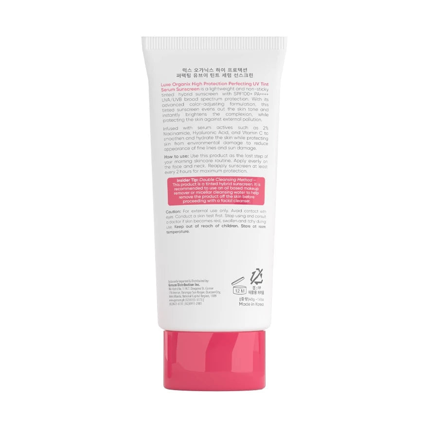 Luxe Organix High Protection Perfecting UV Tint Serum Sunscreen SPF 100 PA +++ 40g