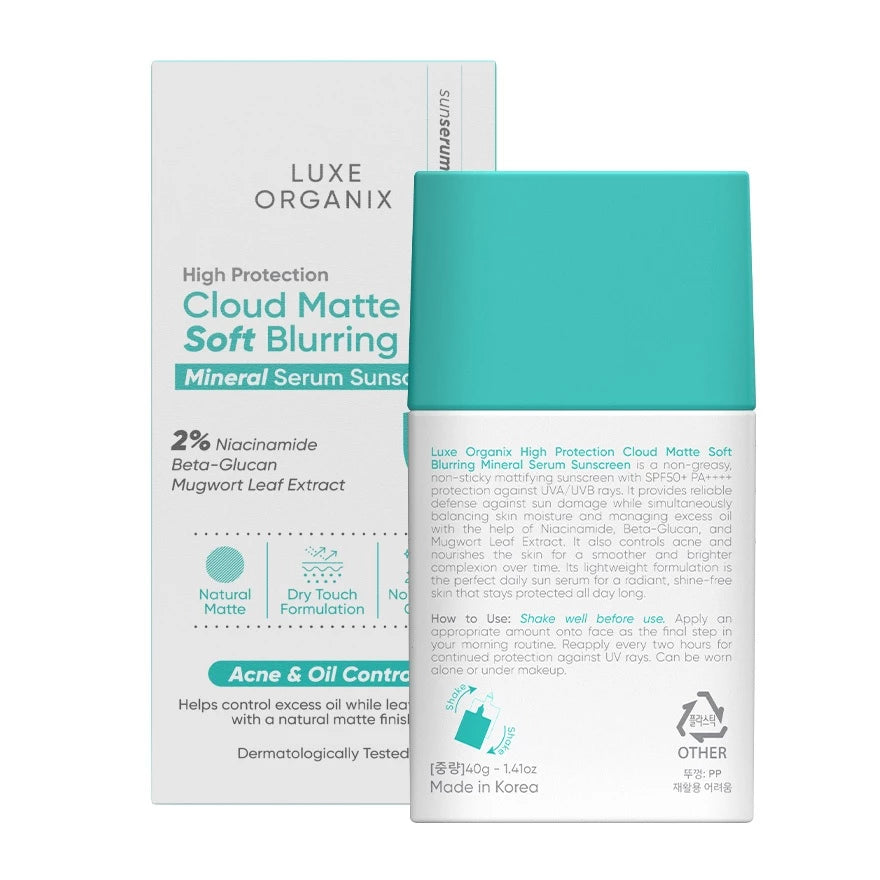 Luxe Organix High Protection Cloud Matte Soft Blurring Mineral Serum Sunscreen 40g