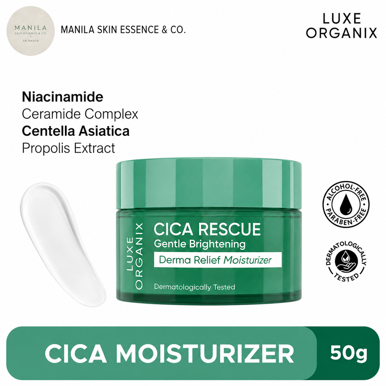 Luxe Organix Cica Rescue moisturiser